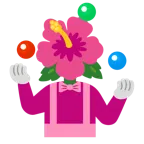 cara de payaso + flor de hibisco