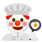 cara de payaso + cocinar