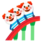 cara de payaso + montaña rusa