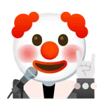 cara de payaso + micrófono