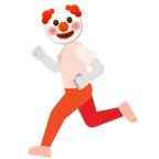 cara de payaso + zapatilla deportiva