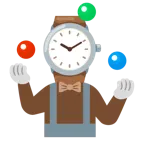 cara de payaso + reloj