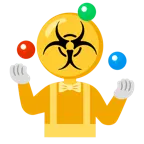 cara de payaso + riesgo biológico