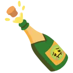 würgendes Gesicht + Flasche mit knallendem Korken