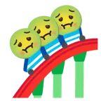 würgendes Gesicht + Achterbahn