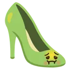 würgendes Gesicht + Stöckelschuh