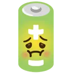 würgendes Gesicht + Batterie