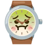 würgendes Gesicht + Armbanduhr