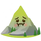 würgendes Gesicht + Berg