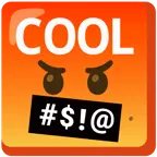 face with symbols on mouth + COOL button