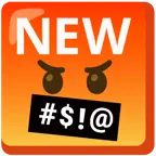 face with symbols on mouth + NEW button