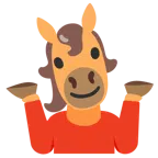 persona encogida de hombros + caballo