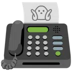 persona encogida de hombros + máquina de fax