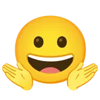 persona encogida de hombros + cara sonriendo