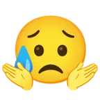 persona encogida de hombros + cara triste pero aliviada