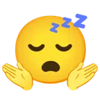 persona encogida de hombros + cara durmiendo