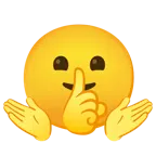 persona encogida de hombros + cara pidiendo silencio