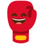 guantone da pugilato + faccina con sorriso e occhi sorridenti