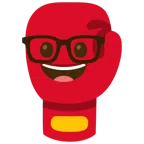 guantone da pugilato + faccina nerd