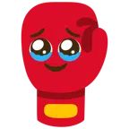 guantone da pugilato + faccina che trattiene le lacrime