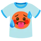 schwitzendes Gesicht + T-Shirt