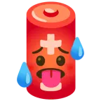 schwitzendes Gesicht + Batterie