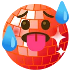 schwitzendes Gesicht + Discokugel
