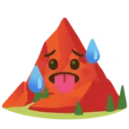 schwitzendes Gesicht + Berg