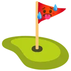 schwitzendes Gesicht + Golffahne