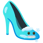 frierendes Gesicht + Stöckelschuh