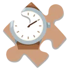 pezzo di puzzle + orologio