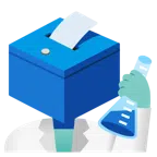 provetta + urna elettorale con scheda