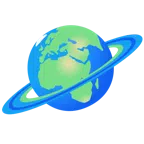 Ringplanet + Globus mit Europa und Afrika