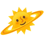 Ringplanet + Sonne mit Gesicht