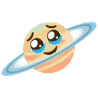 Ringplanet + Gesicht, das Tränen zurückhält