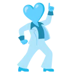 palla da discoteca + cuore azzurro