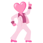 palla da discoteca + cuore rosa