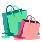 cara derritiéndose + bolsas de compras