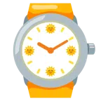 Armbanduhr + Sonne mit Gesicht