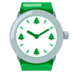 orologio + albero sempreverde