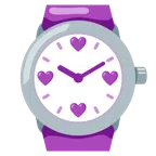 Armbanduhr + lila Herz
