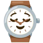 Armbanduhr + erleichtertes Gesicht