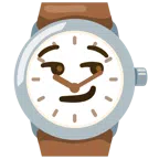 Armbanduhr + süffisant lächelndes Gesicht