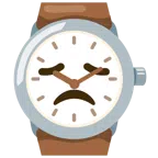 Armbanduhr + enttäuschtes Gesicht