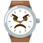 Armbanduhr + verärgertes Gesicht