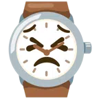 Armbanduhr + entschlossenes Gesicht