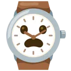 Armbanduhr + entsetztes Gesicht