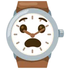 Armbanduhr + qualvolles Gesicht