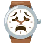 Armbanduhr + erschöpftes Gesicht