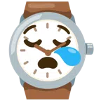 Armbanduhr + schläfriges Gesicht
